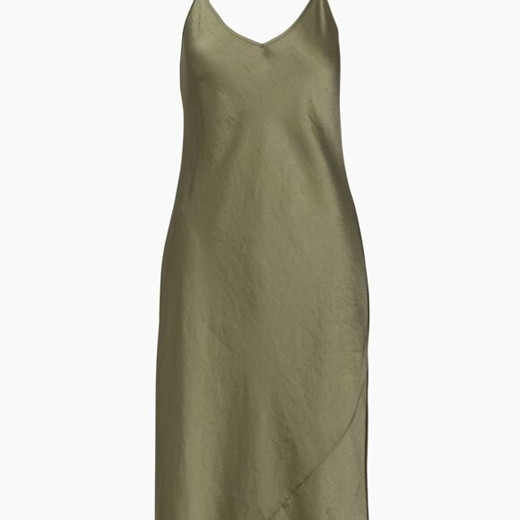 Worn once! Beautiful green satin slip dress - Picture 2 of 6